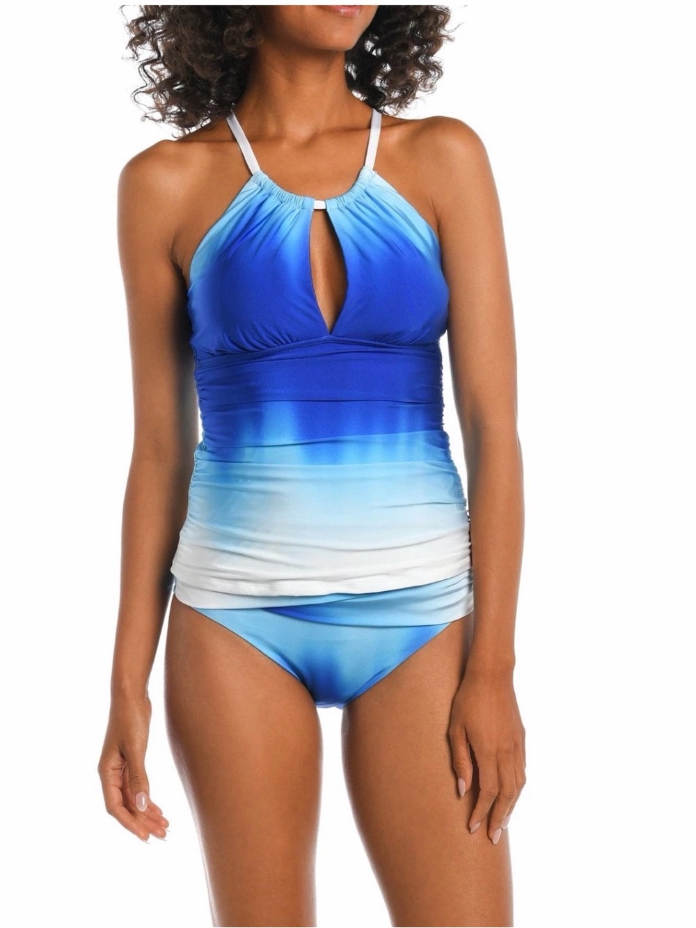 La Blanca Ocean Oasis Keyhole Tankini Top SZ 14 ($98) Ocean Oasis Sapphire NWT's